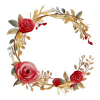 Beautiful flower wreath watercolor ai generate png