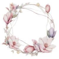 Beautiful flower wreath watercolor ai generate png