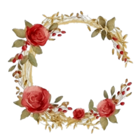 Beautiful flower wreath watercolor ai generate png