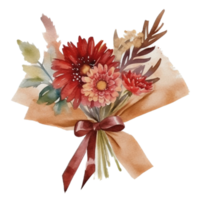 Beautiful flower bouquet watercolor ai generate png