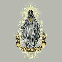 Holy Death, skeleton, grunge vintage design t shirts vector