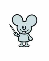 Mouse with pointing stick vector