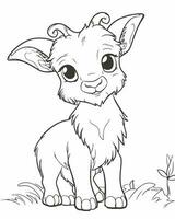 Pygmy goat coloring page vector