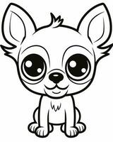 Baby chihuahua coloring page vector