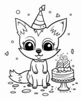 Party animal coloring page vector
