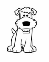 Aire doodle dog coloring page vector