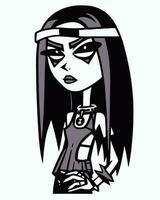 Cartoon undead girl vector