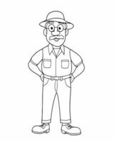 Tour guide coloring page vector