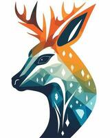 Colorful deer head vector
