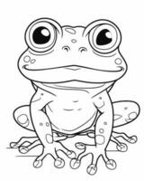 Smiling frog coloring page vector