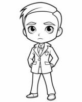 Chibi boy in suit vector