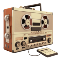 retro portátil estéreo boombox radio casete grabadora años 80 Clásico auge caja casete cinta jugador. ai generado png