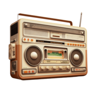 retro portátil estéreo boombox rádio cassete gravador anos 80. vintage estrondo caixa cassete fita jogador. ai gerado png