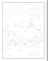 Octopus Coloring Pages vector