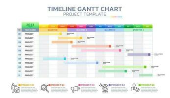 cronograma Gantt gráfico infografía modelo antecedentes vector