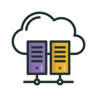 Data Center vector Fill outline icon. Simple stock illustration stock