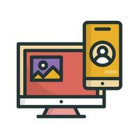 Ux and Ui vector Fill outline icon. Simple stock illustration stock