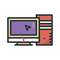 Computer vector Fill outline icon. Simple stock illustration stock