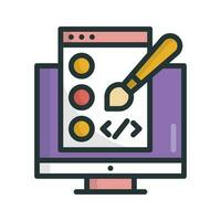 Web design vector Fill outline icon. Simple stock illustration stock