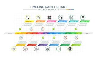 timeline gantt chart infographic template background vector