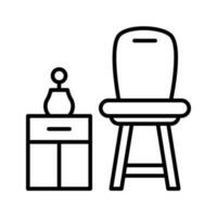 Stool vector outline icon . Simple stock illustration stock