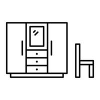 Wardrobe vector outline icon . Simple stock illustration stock