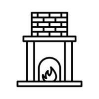 Fire Place vector outline icon . Simple stock illustration stock