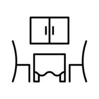 Dining Room vector outline icon . Simple stock illustration stock