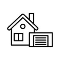 Garage vector outline icon . . Simple stock illustration stock