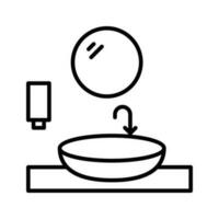 bañera lavabo vector contorno icono . . sencillo valores ilustración valores