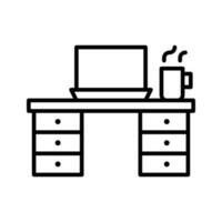 Study Desk vector outline icon . Simple stock illustration stock