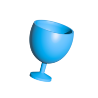 vaso icono ilustración en azul color en 3d estilo. brillante vaso ilustración diseño. png