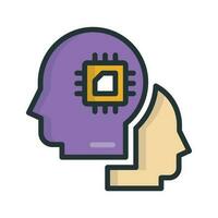 Artificial intelligence vector Fill outline icon. Simple stock illustration stock