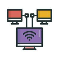 Ethernet vector Fill outline icon. Simple stock illustration stock