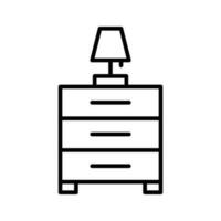 Bedside Table vector outline icon . Simple stock illustration stock