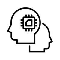 Artificial intelligence vector  outline icon. Simple stock illustration stock