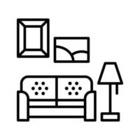 Living Room 1 vector outline icon . Simple stock illustration stock