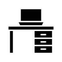 Laptop Desk vector Solid  icon . Simple stock illustration stock