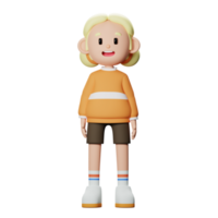 3D Happy Girl Character png