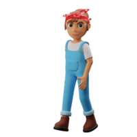 3D Strong Women Character png