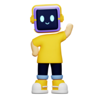 3D Robot head Character png