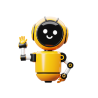 3d Orange Robot Character png