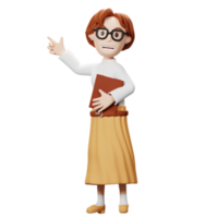 3D Women Teacher Character png