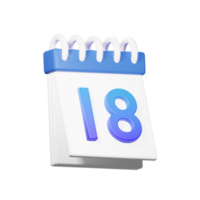 3d 18 Date icône png