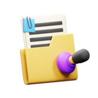 3d documento con sello png