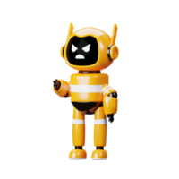 3D Icon Yellow Robot Angry png