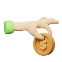 3d hand investering ikon png