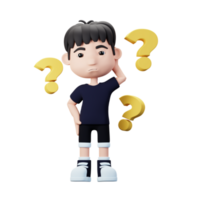 3d joven hombre personaje png