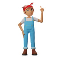 3d fuerte mujer personaje png