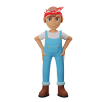 3D Strong Women Character png